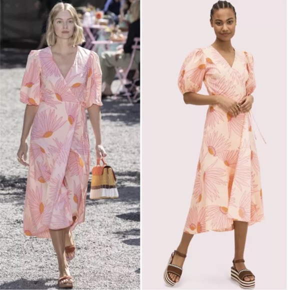 Kate Spade Falling Flower Wrap Dress - Picture 1 of 12